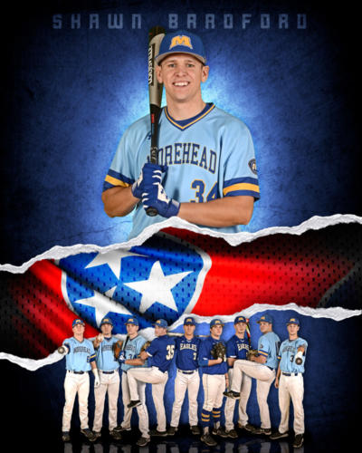 16" x 20" vertical with flag